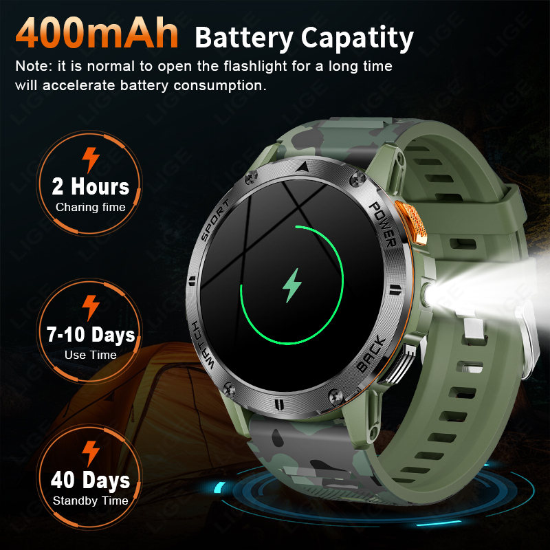 Reloj inteligente LIGE de 400m - Outdoor Sport Day reseña y precio