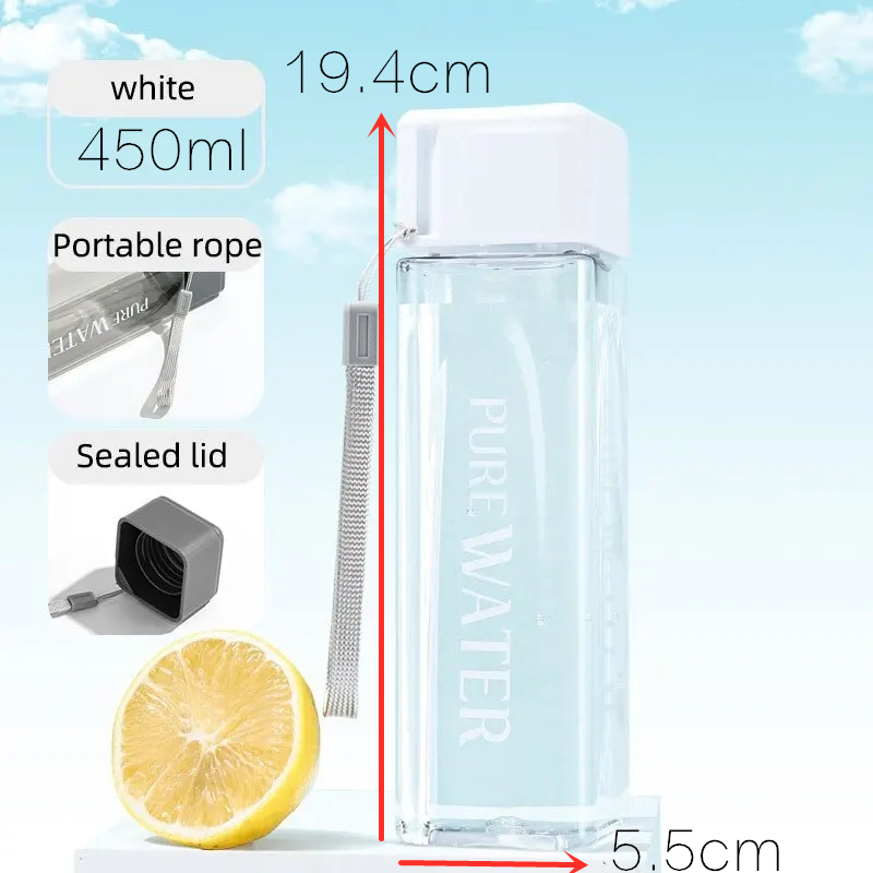 450 ml, 1 pieza de vaso cuadra - Outdoor Sport Glass Water Bottle reseña y precio