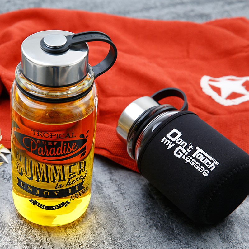 Botella de agua deportiva de v - Outdoor Sport Glass Water Bottle reseña y precio