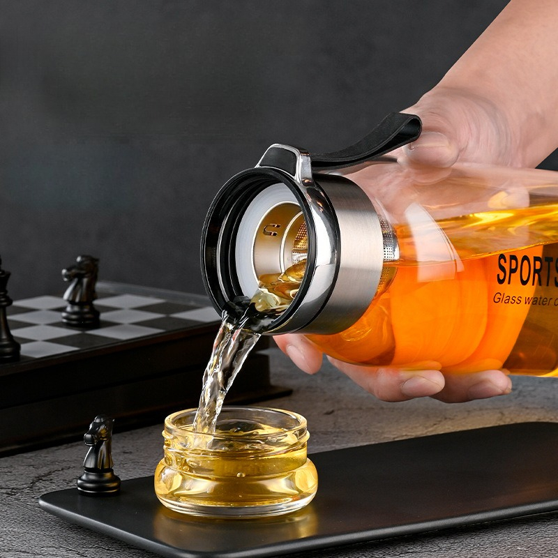 Botella de agua de vidrio de 1 - Outdoor Sport Glass Water Bottle reseña y precio